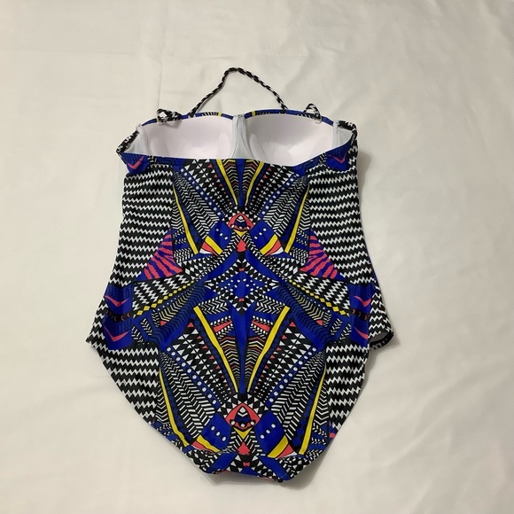Boho blue one piece swimsuit size L (0037) - Picture 6 of 13